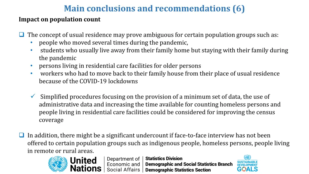 main conclusions and recommendations 6