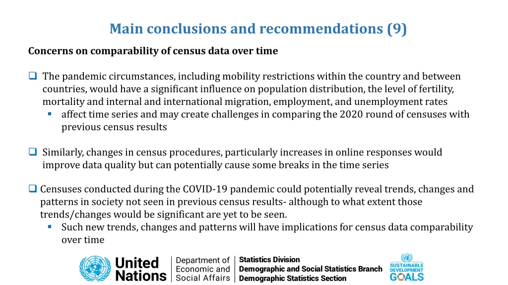 main conclusions and recommendations 9