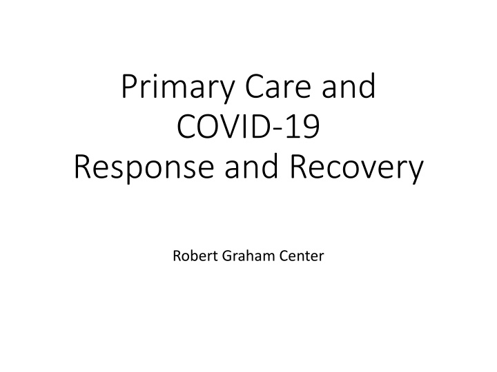 primary care and covid 19 response and recovery