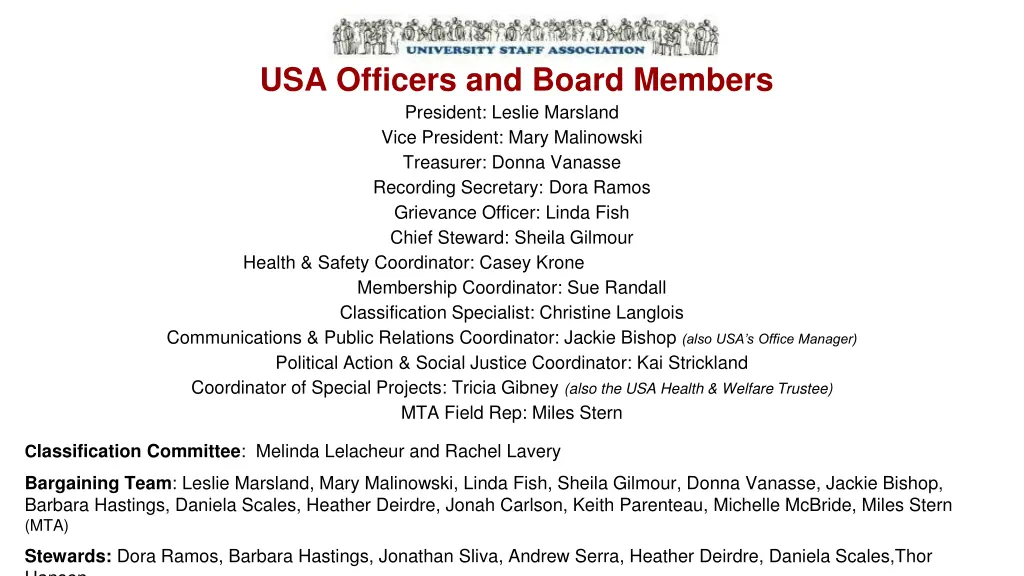 usa officers and board members president leslie