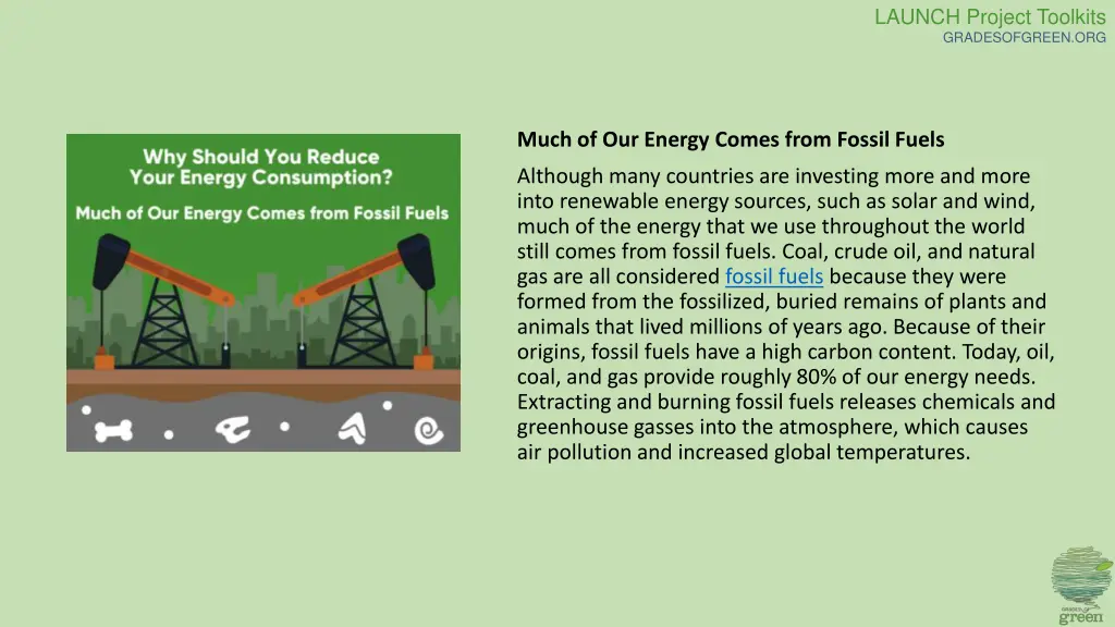 launch project toolkits gradesofgreen org