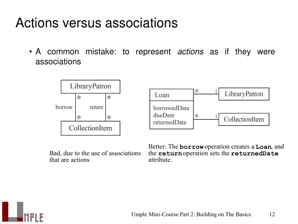 actions versus associations