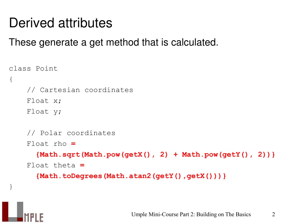 derived attributes