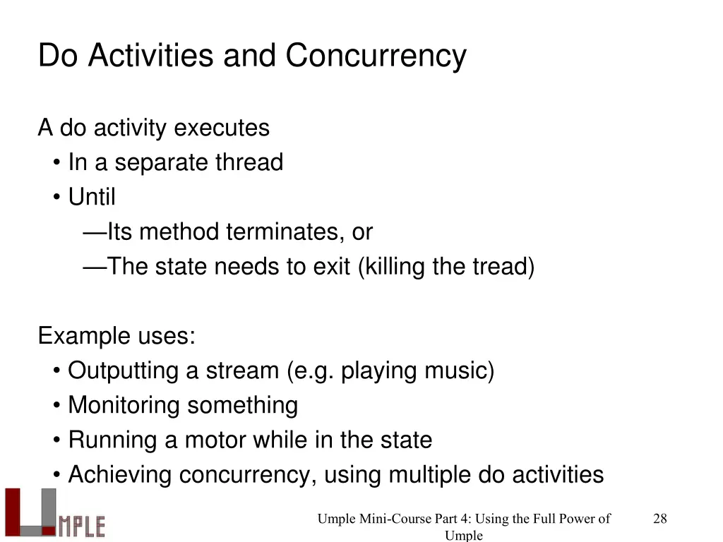 do activities and concurrency