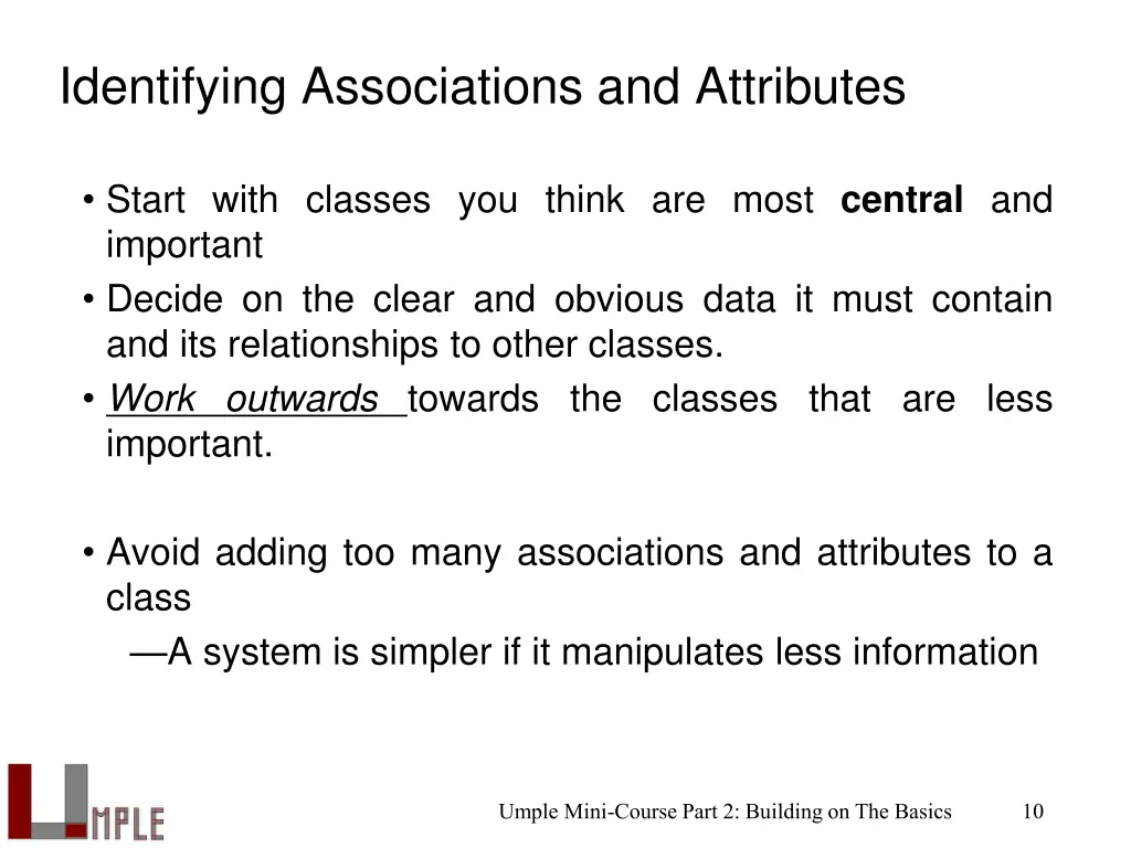 identifying associations and attributes