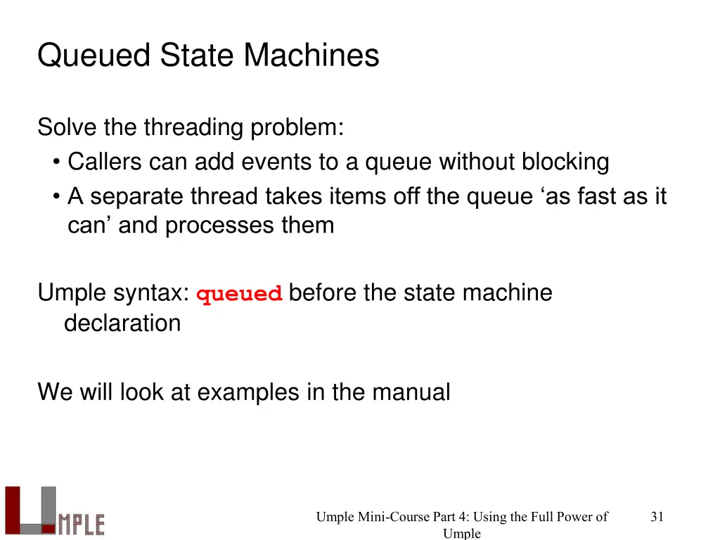 queued state machines