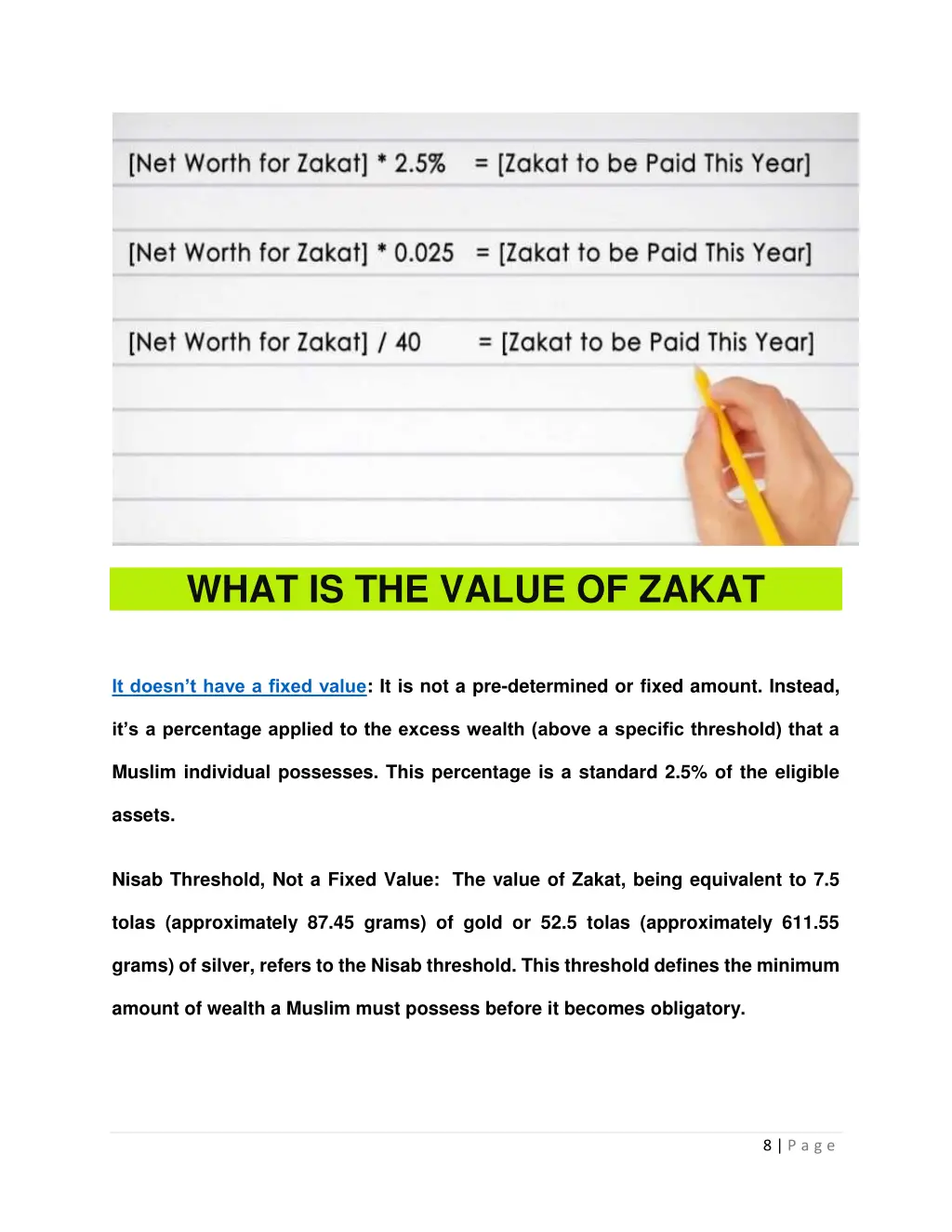 what is the value of zakat