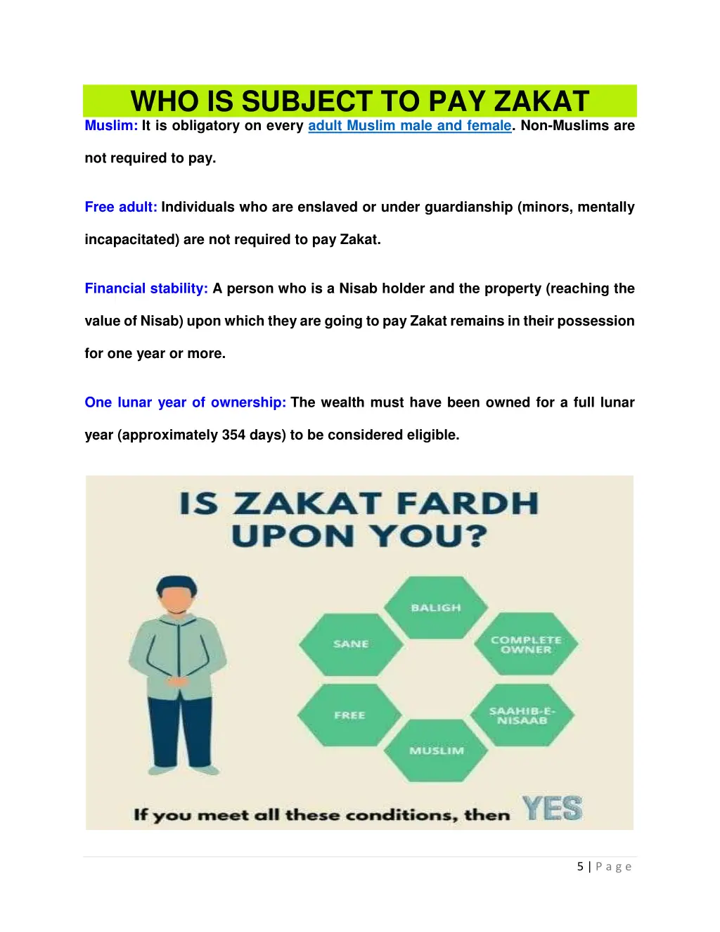 who is subject to pay zakat muslim