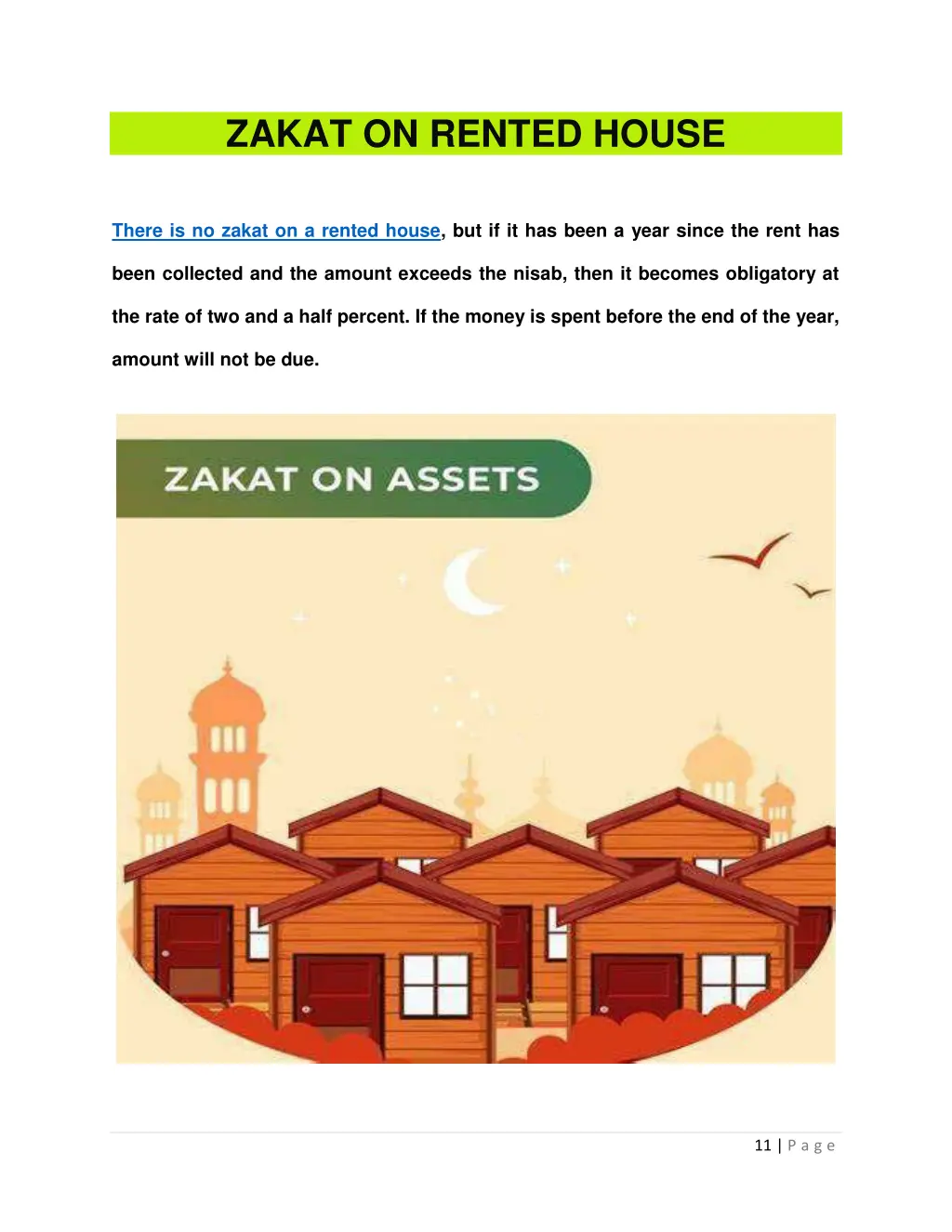 zakat on rented house