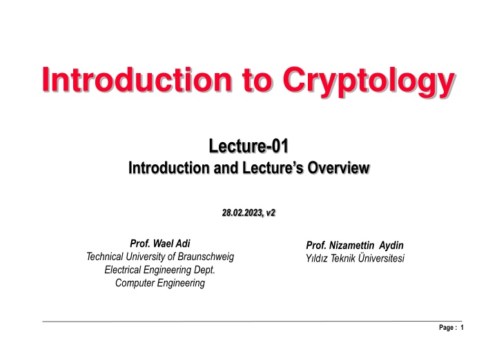 introduction to cryptology