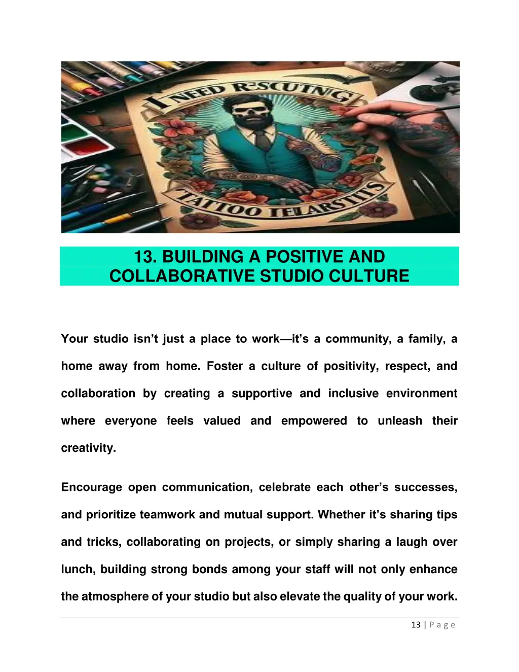 13 building a positive and collaborative studio