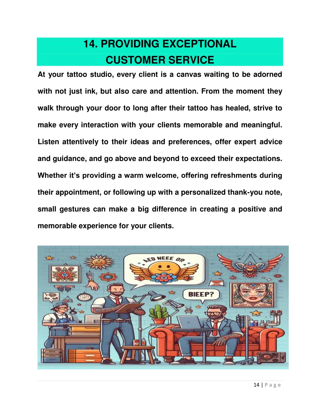 14 providing exceptional customer service