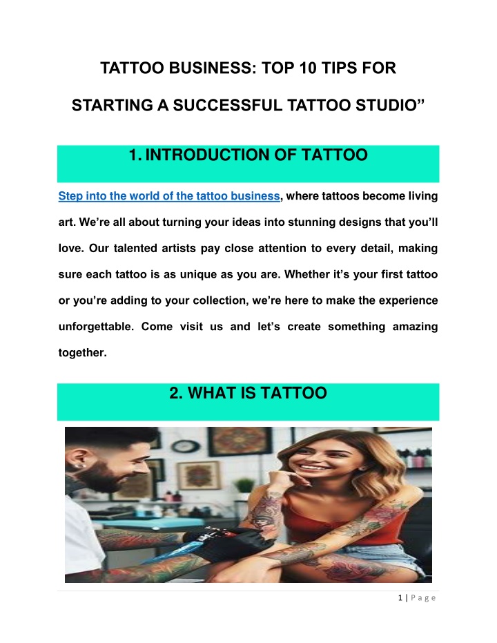 tattoo business top 10 tips for