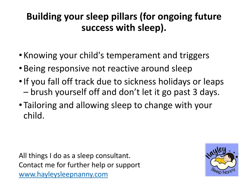 building your sleep pillars for ongoing future