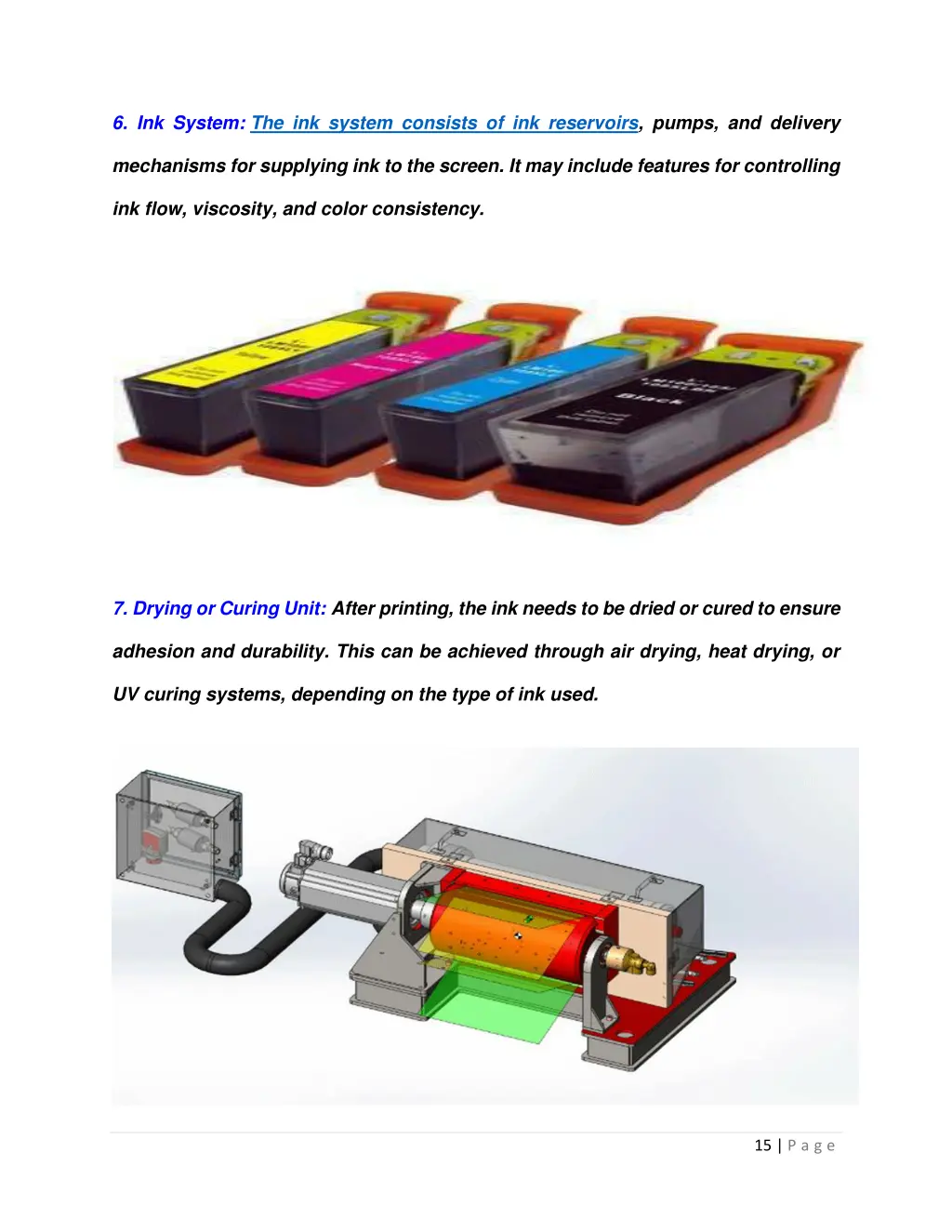 6 ink system the ink system consists