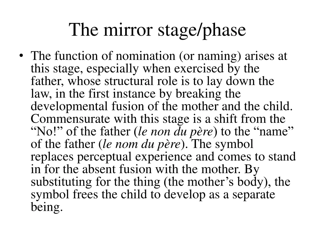 the mirror stage phase