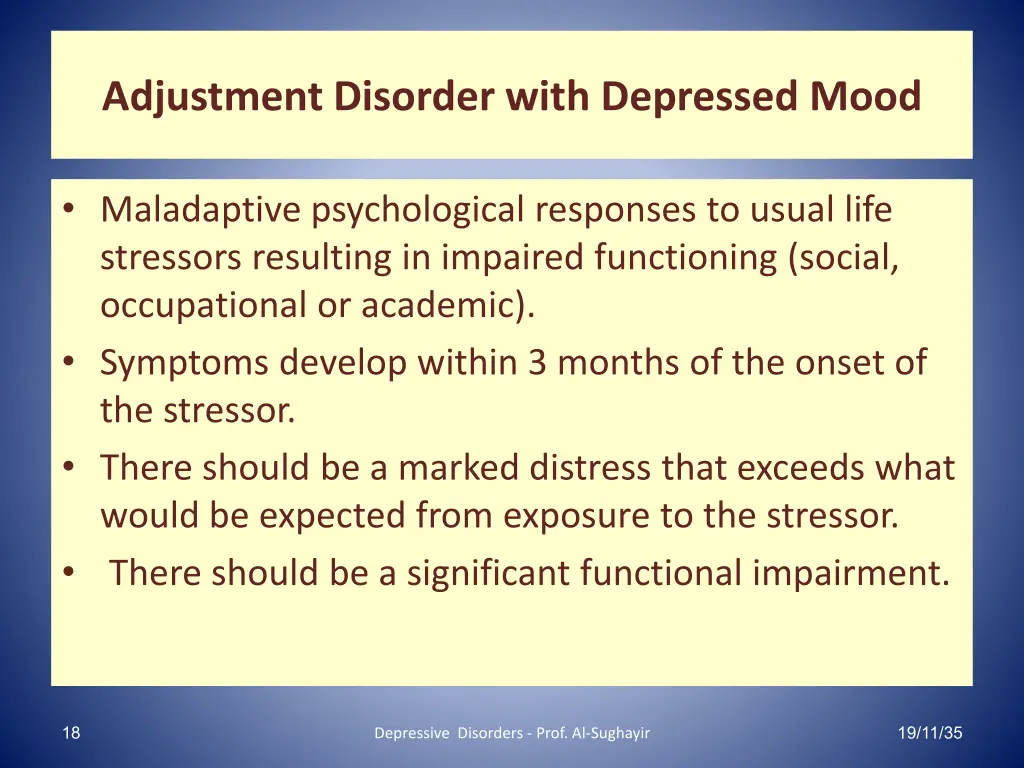 adjustment disorder with depressed mood