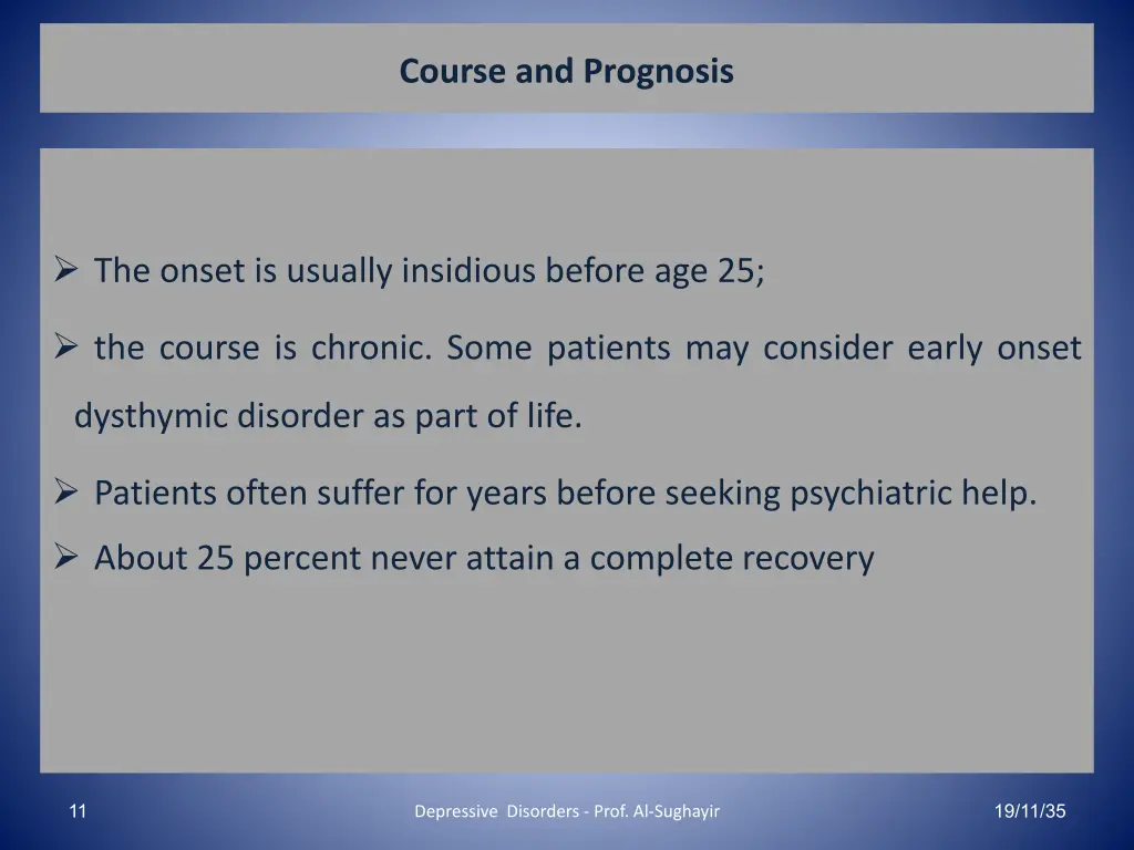 course and prognosis