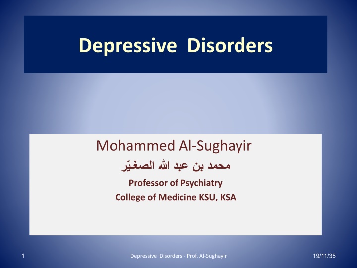 depressive disorders