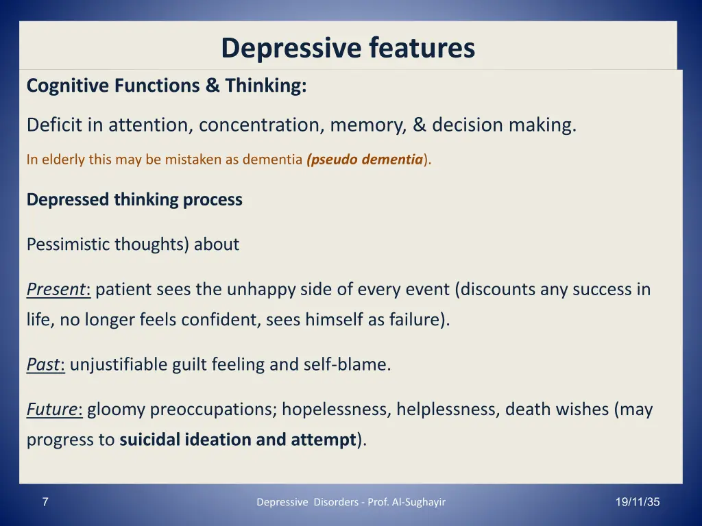 depressive features 2