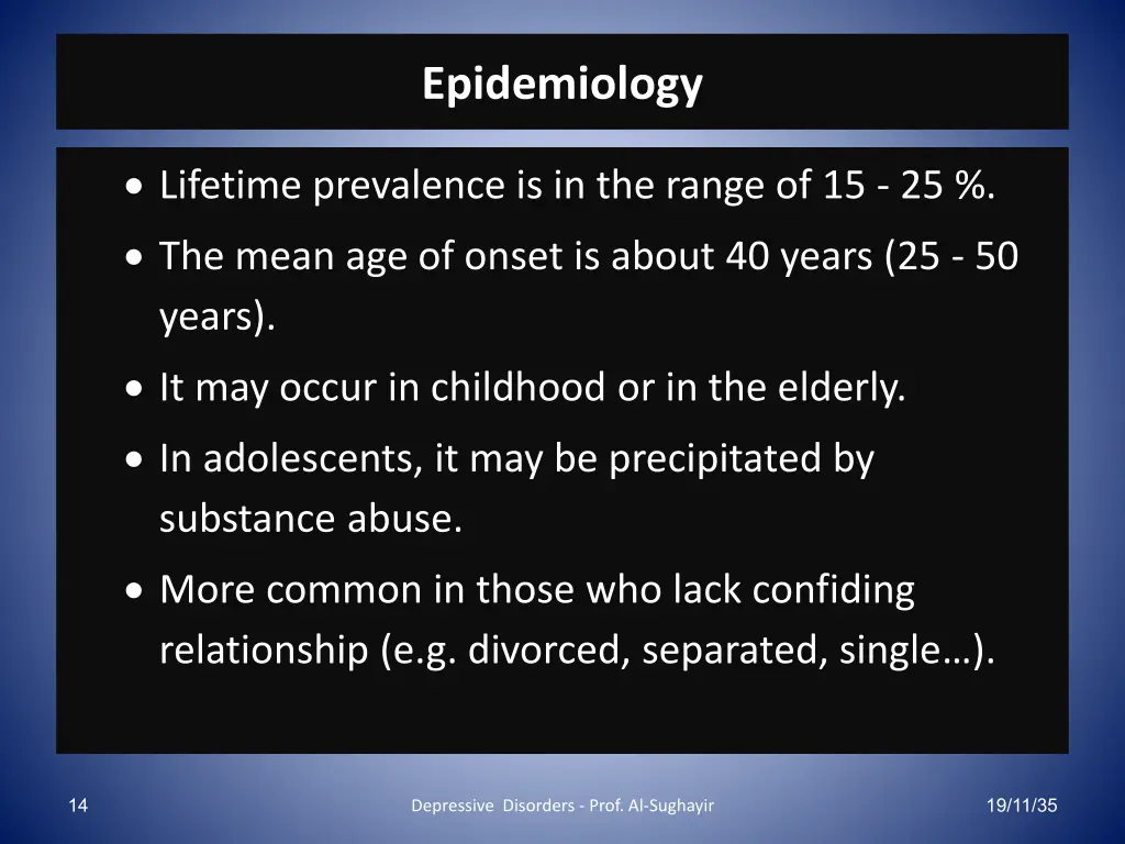 epidemiology