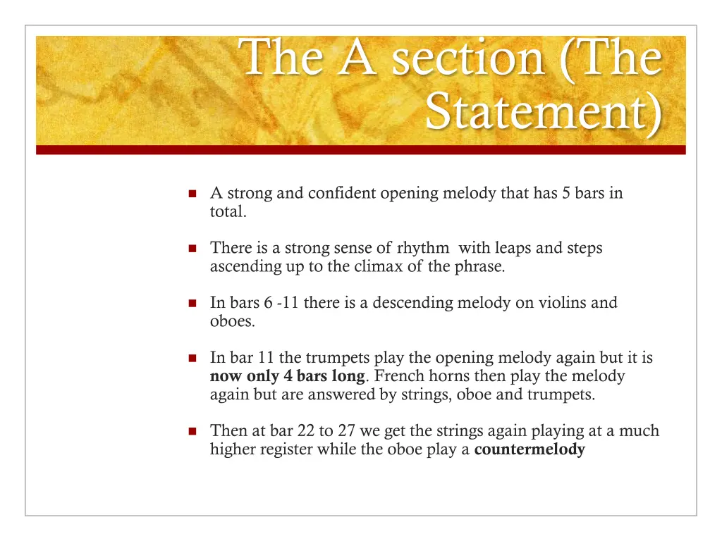 the a section the statement