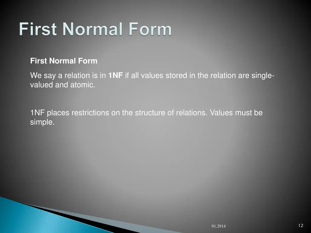 first normal form