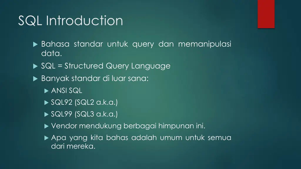 sql introduction