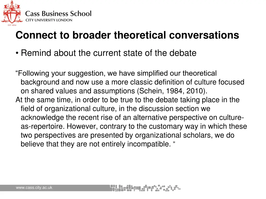 connect to broader theoretical conversations 1