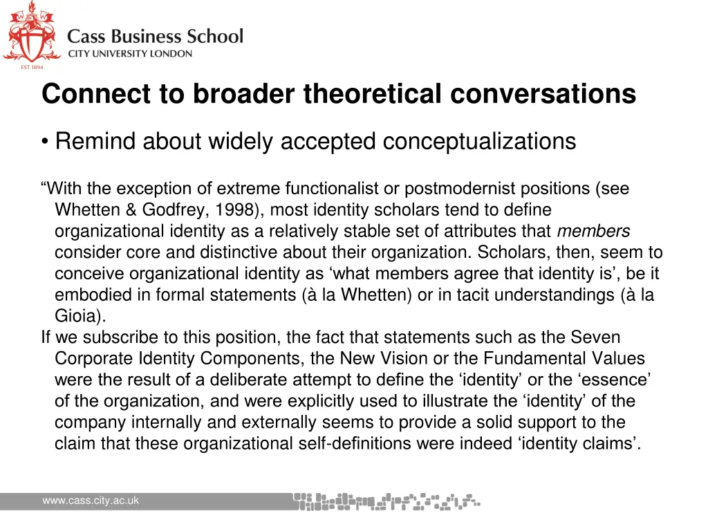 connect to broader theoretical conversations