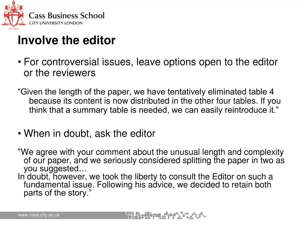 involve the editor