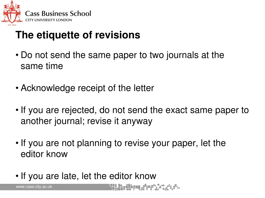 the etiquette of revisions