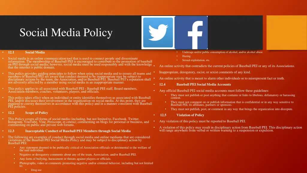 social media policy