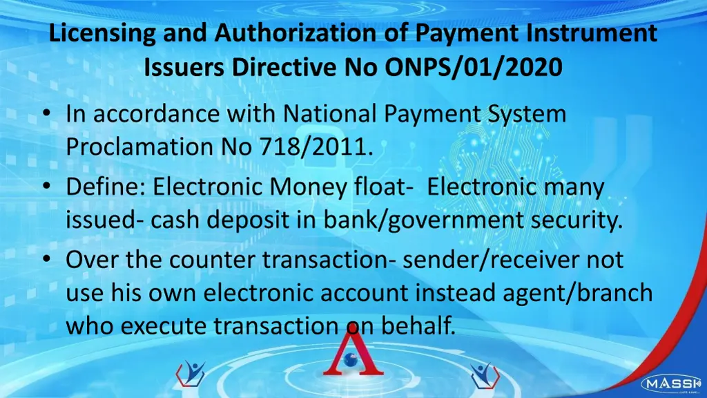 licensing and authorization of payment instrument