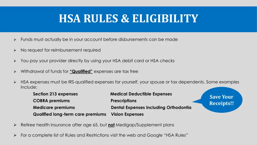 hsa rules eligibility