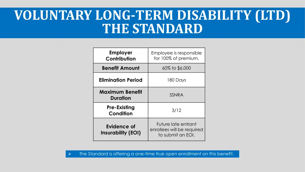 voluntary long term disability ltd the standard