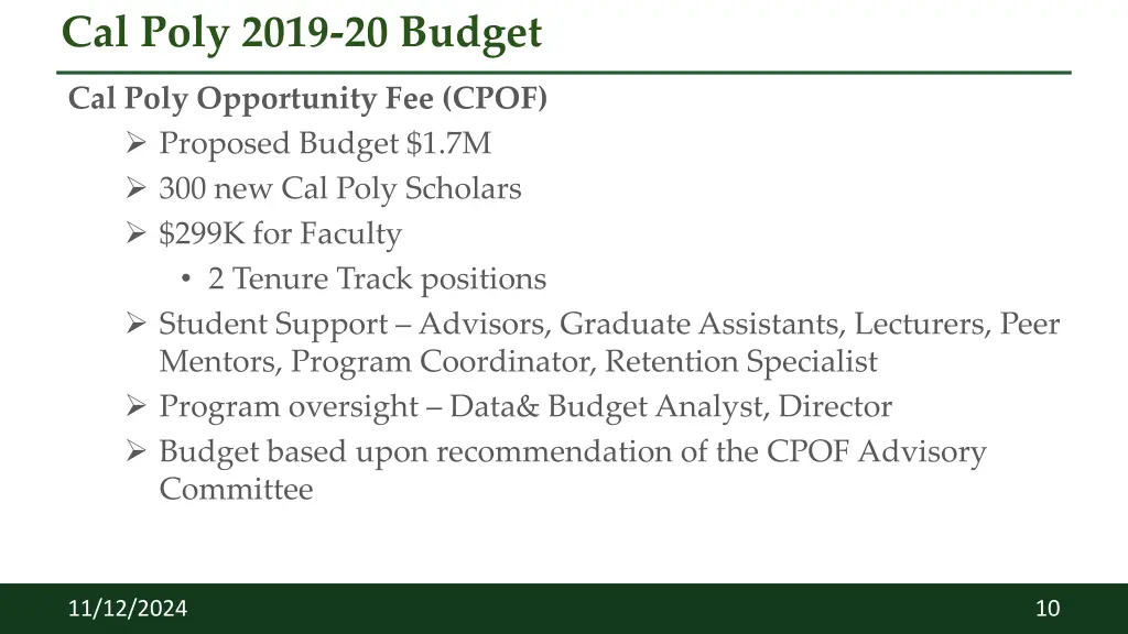 cal poly 2019 20 budget 2