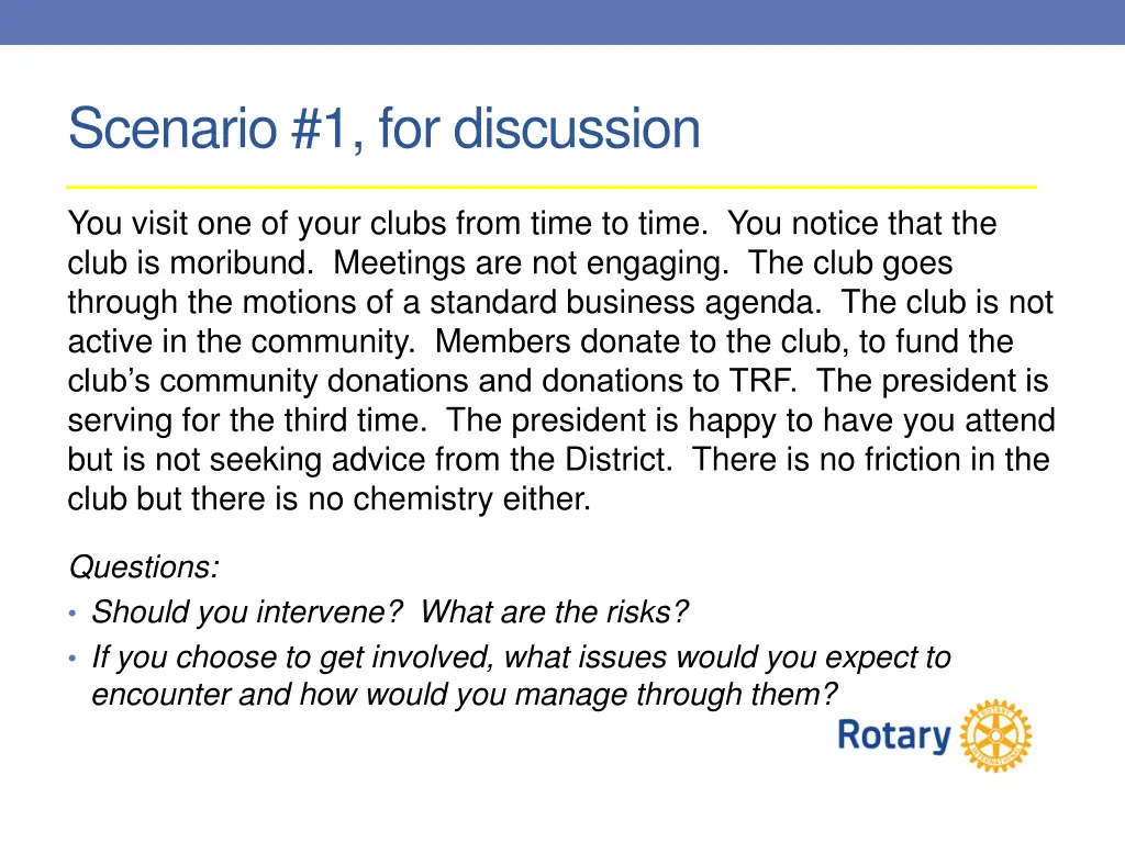 scenario 1 for discussion