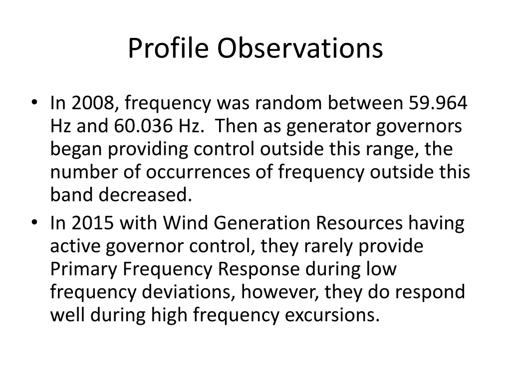 profile observations