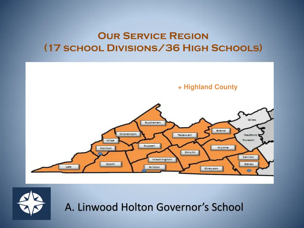 our service region 17 school divisions 36 high