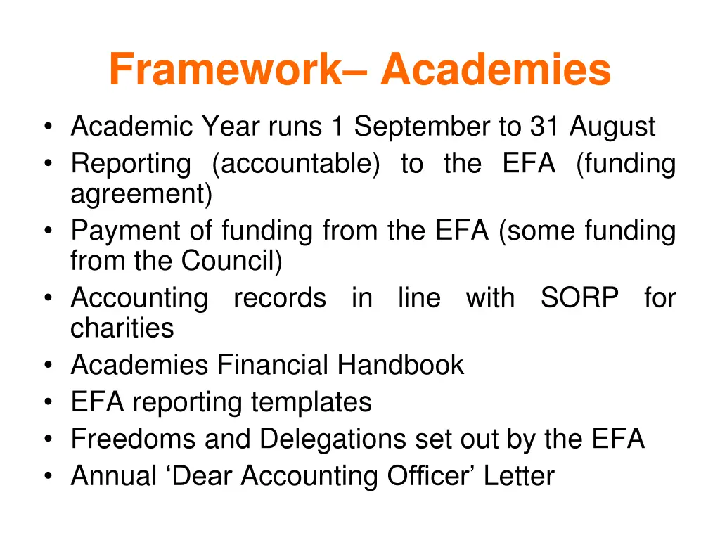 framework academies