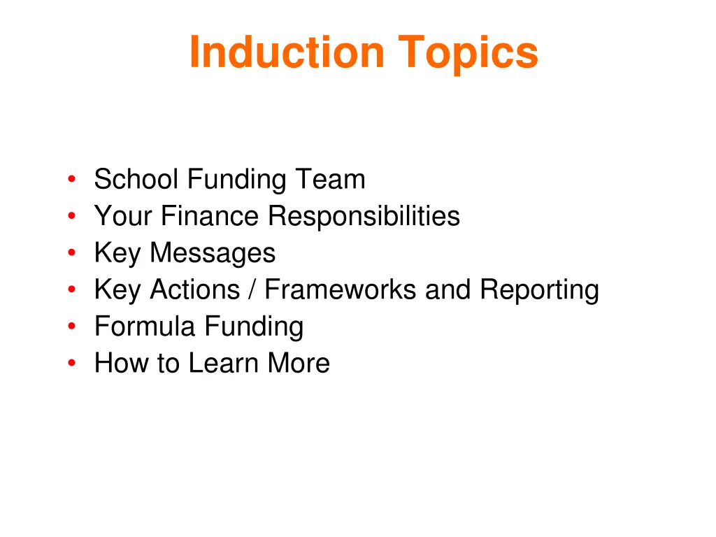 induction topics