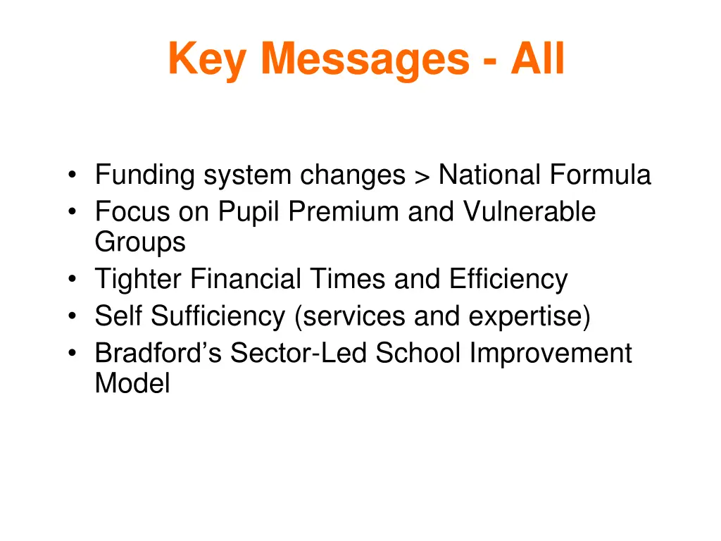 key messages all