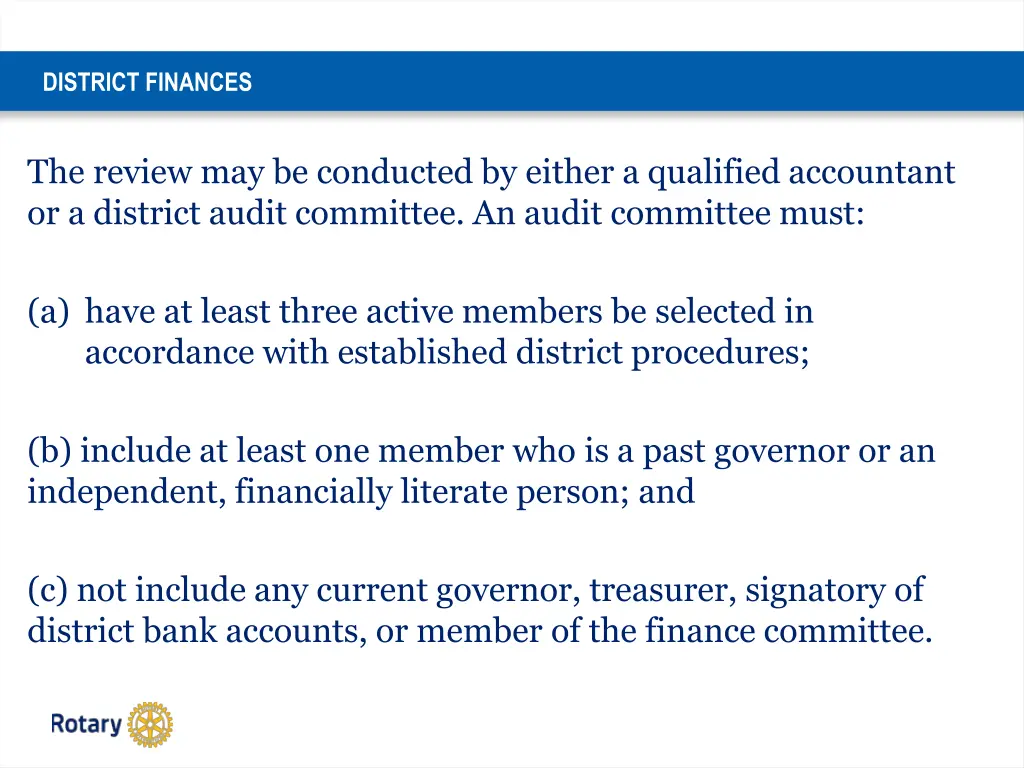 district finances 1