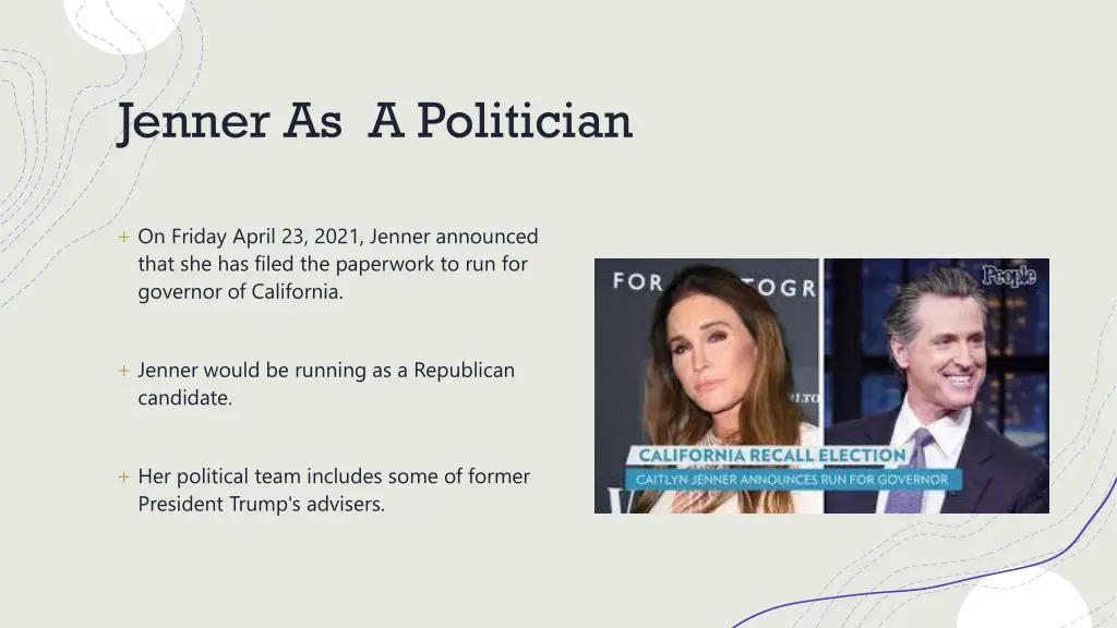 jenner as a politician