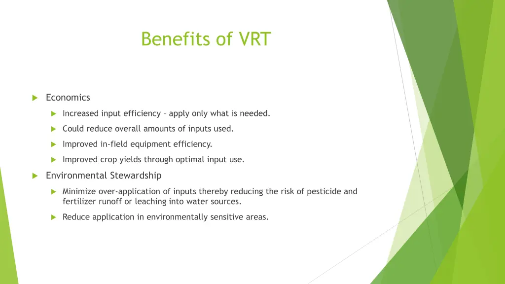 benefits of vrt