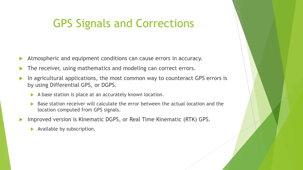 gps signals and corrections