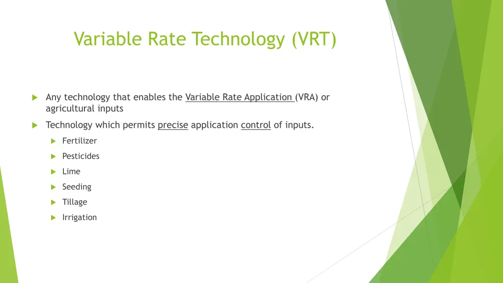 variable rate technology vrt