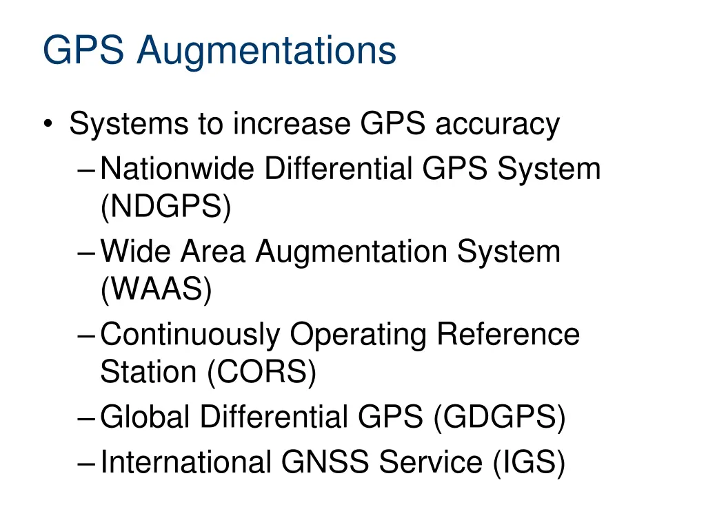 gps augmentations