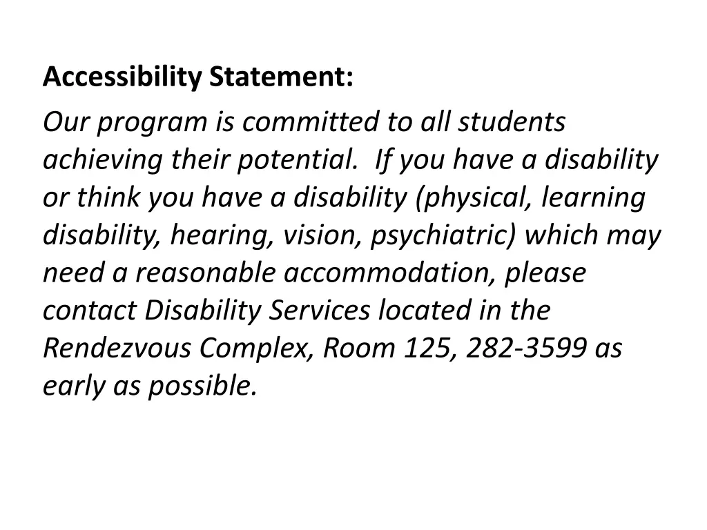 accessibility statement our program is committed